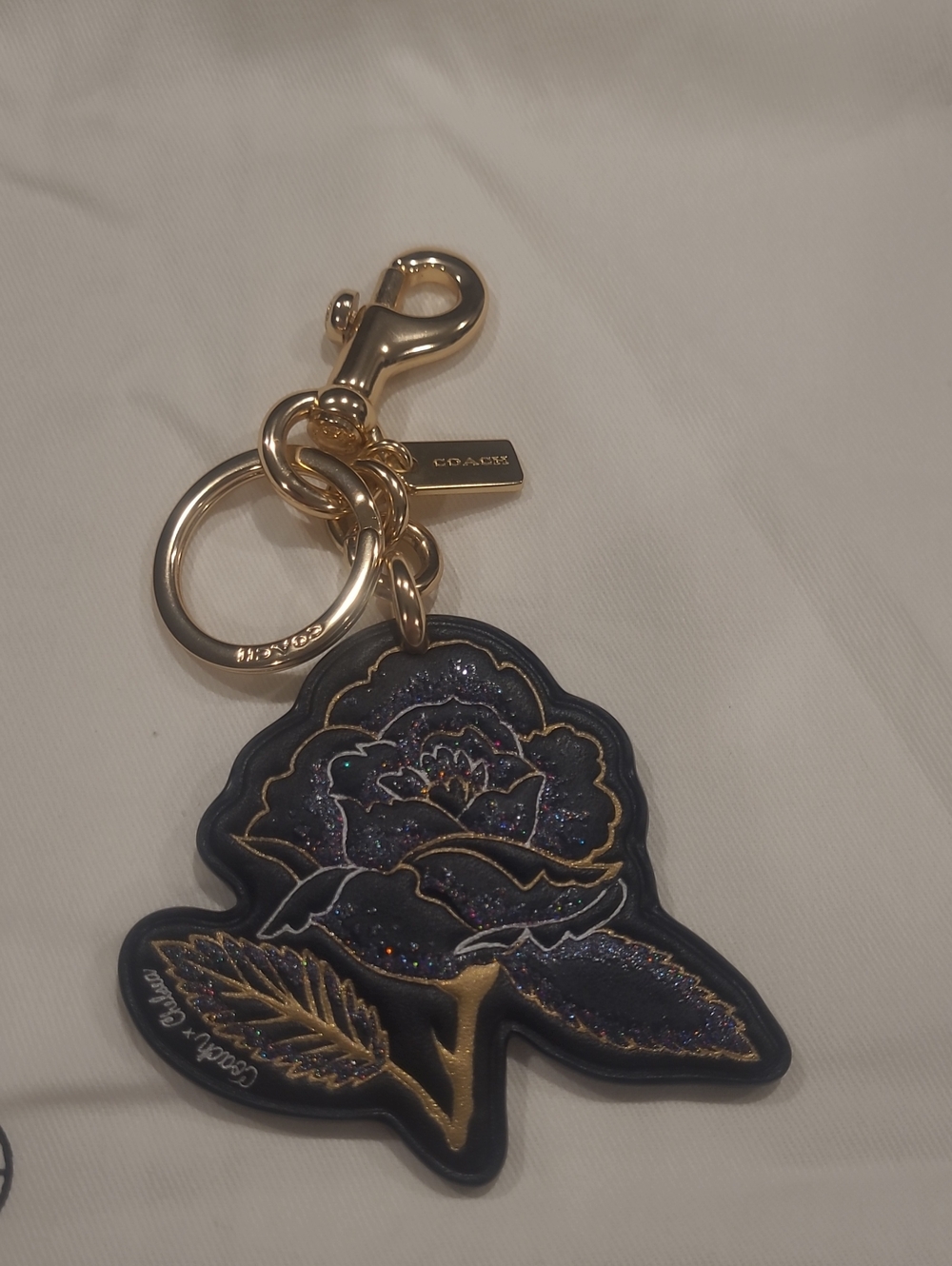 Coach Chelsea Champlain Tattoo Rose Bag Charm Keychain 75521